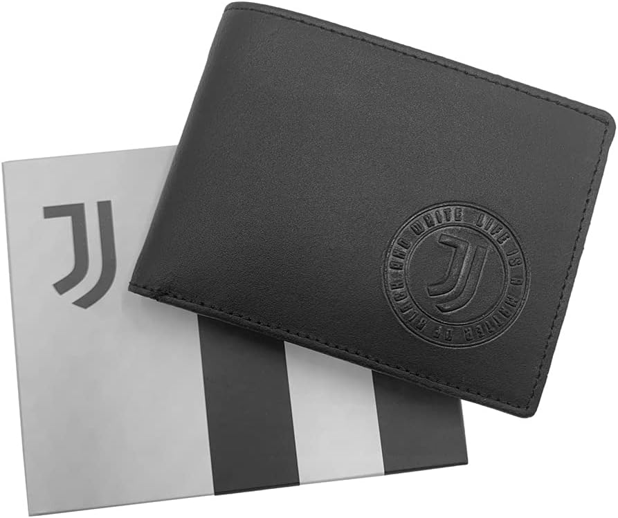Juventus 133062, Geldbörse aus Leder, offizielles Produkt für Herren, schwarz, 125 x 95 x 30 mm