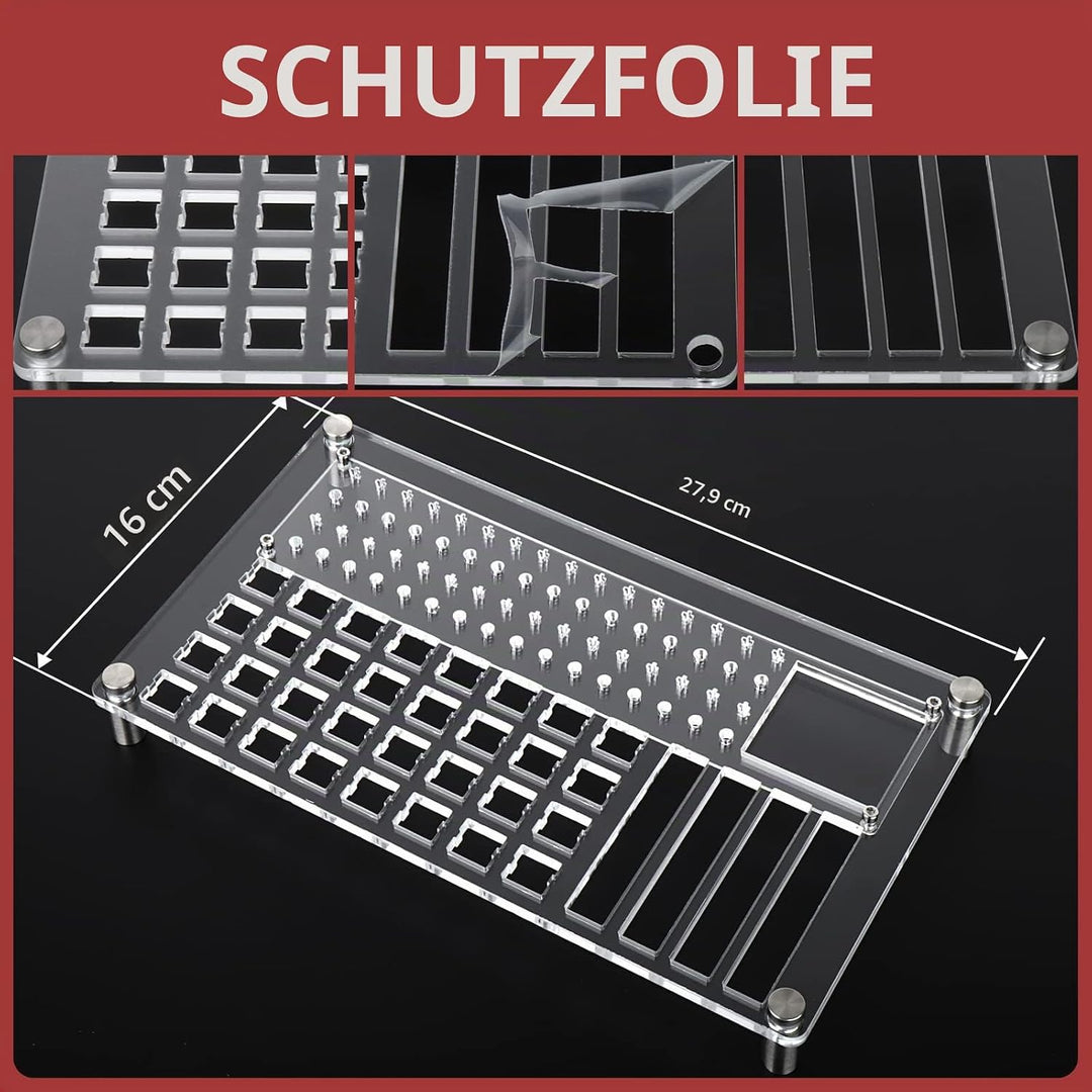 RUNJRX Acryl-Schmierstation für 32 Schalter, Tastatur-Schmierset, Schalteröffner, Schalter-Schmiermi