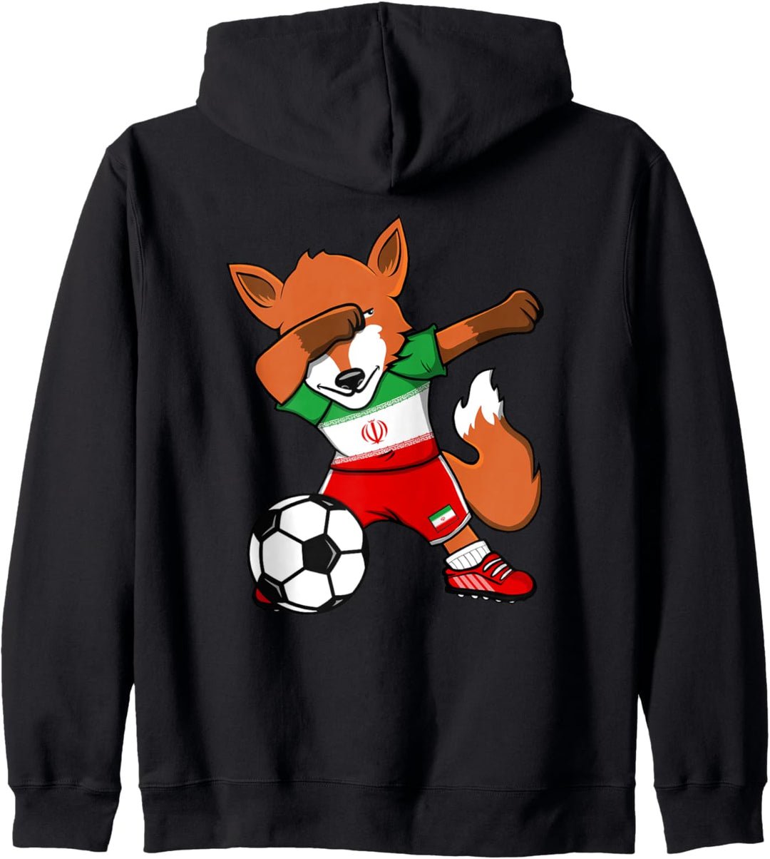 Dabbing Fuchs Fox Iran Fussball Mannschaft Iranische Flagge Kapuzenjacke