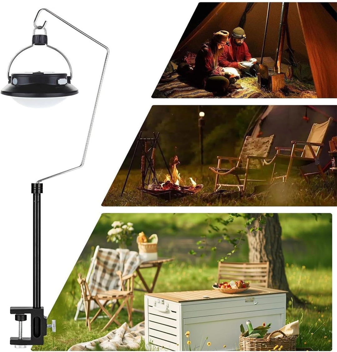 Riven Camping-Lampenhalter mit Cilp, Outdoor-Campinglampe Clip-on-Ständer für Camping-Laternen, Zelt