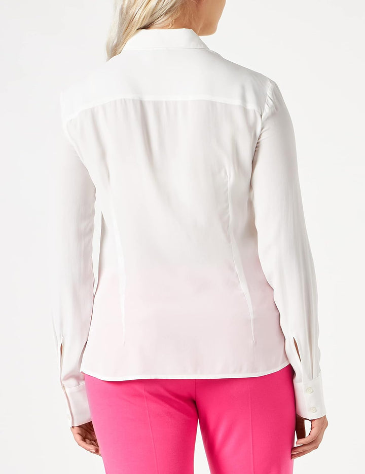 Pinko Damen Claudie Camicia Crepe De Chine Bluse 46N Z05_bianco-biancaneve, 46N Z05_bianco-biancanev