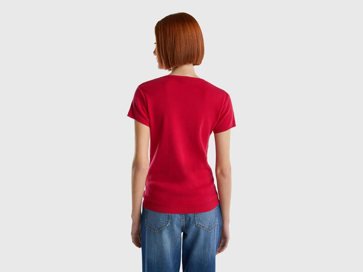 United Colors of Benetton Pullover Damen S Dunkelrot 19d, S Dunkelrot 19d