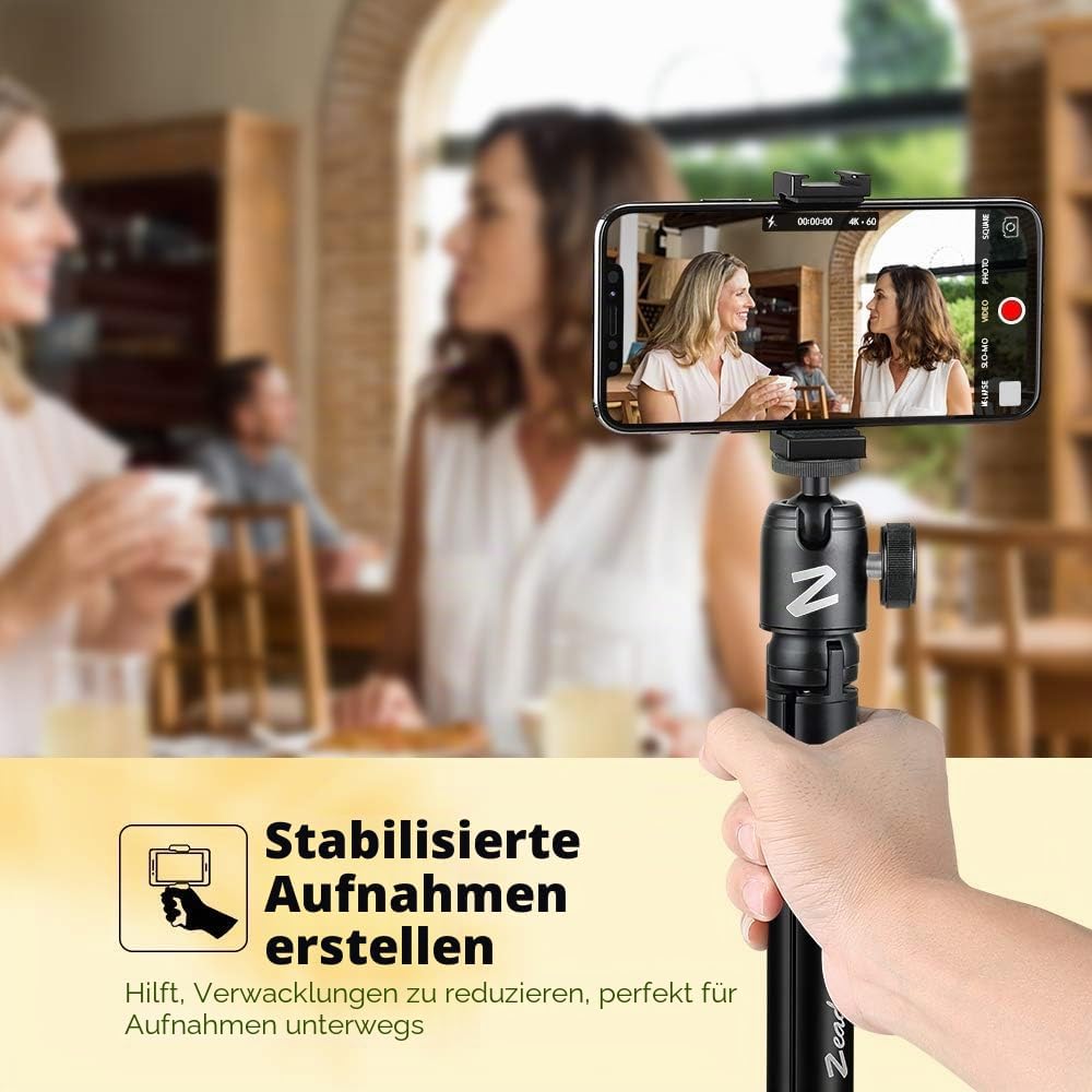 Zeadio Metall-Stativ + Kugelkopf-Halterung, mit 1/4 Zoll Schraube, Tisch-Stativ für Smooth 4, Crane
