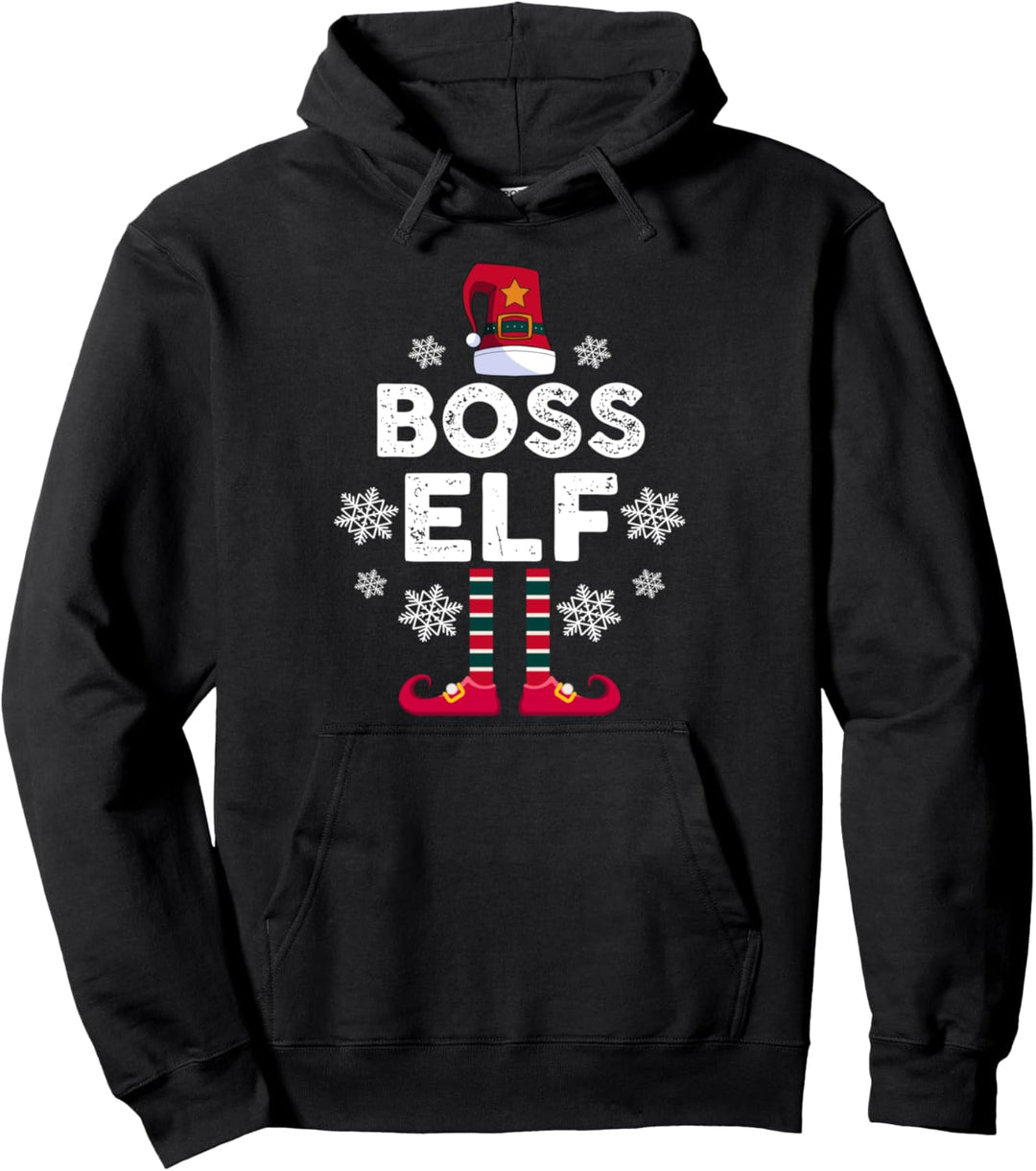 Boss Elf Elfen Familien Weihnachts Outfit Weihnachtself Pullover Hoodie