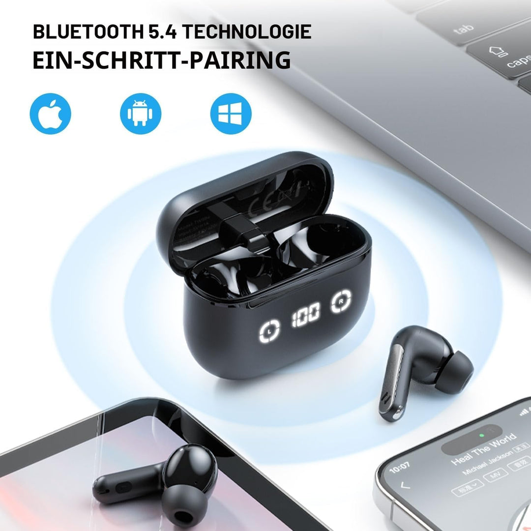 havit Active Noise Cancelling Wireless Earbuds, Bluetooth 13.7 cm Ear Headphones, 3D Bass Stereo Wir