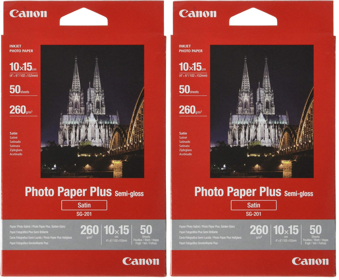 Canon SG-201 Fotopapier Plus Seidenglanz, matt (260 g/qm), 4x6, 50 Blatt (Packung mit 2) 50 Blatt 10