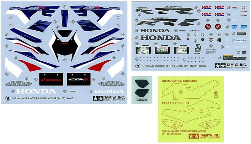 TAMIYA 14138 300014138 1:12 Honda CBR 1000-RR-R Fireblade SP, originalgetreue Nachbildung, Modellbau