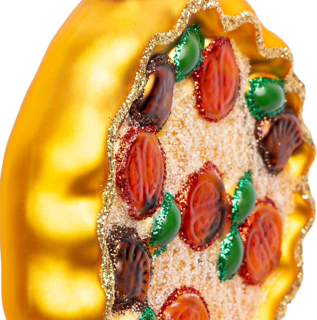 SIKORA Pizza besondere Weihnachtskugel Glas Christbaumschmuck Deko Figur Weihnachten Anhänger Orname