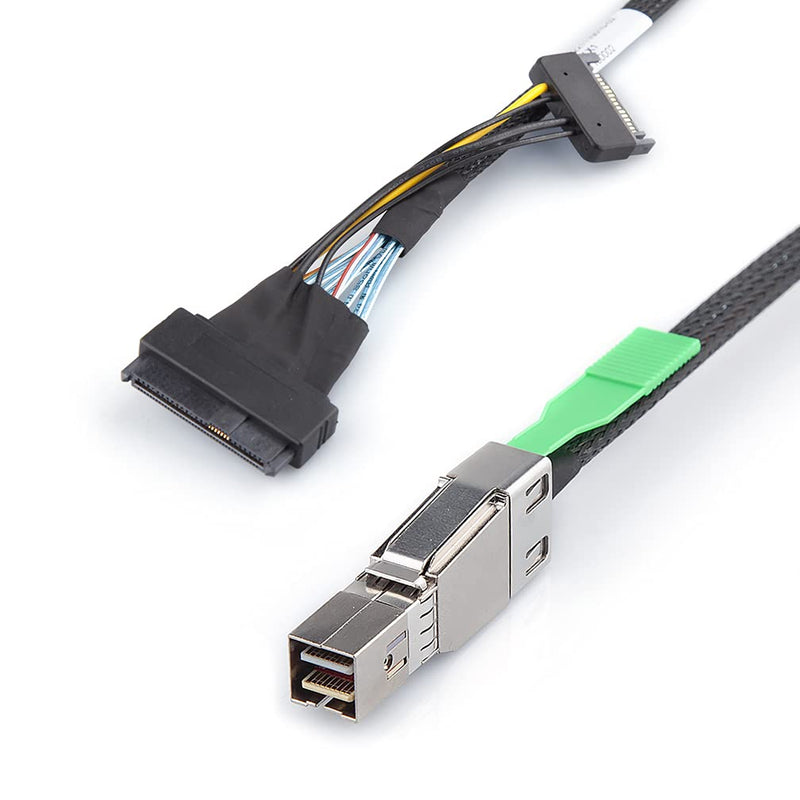 10Gtek® Mini SAS SFF-8644 to U.2 SFF-8639 NVMe SSD Cable with 15P SATA Power Cable, External 26Pin t