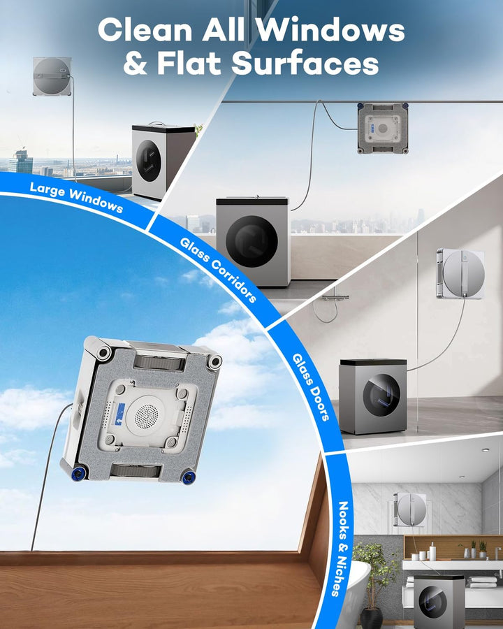 4er-Pack Mikrofaser-Reinigungspad mit Halterung für Ecovacs Winbot W3 Omni Fensterreinigungsroboter,
