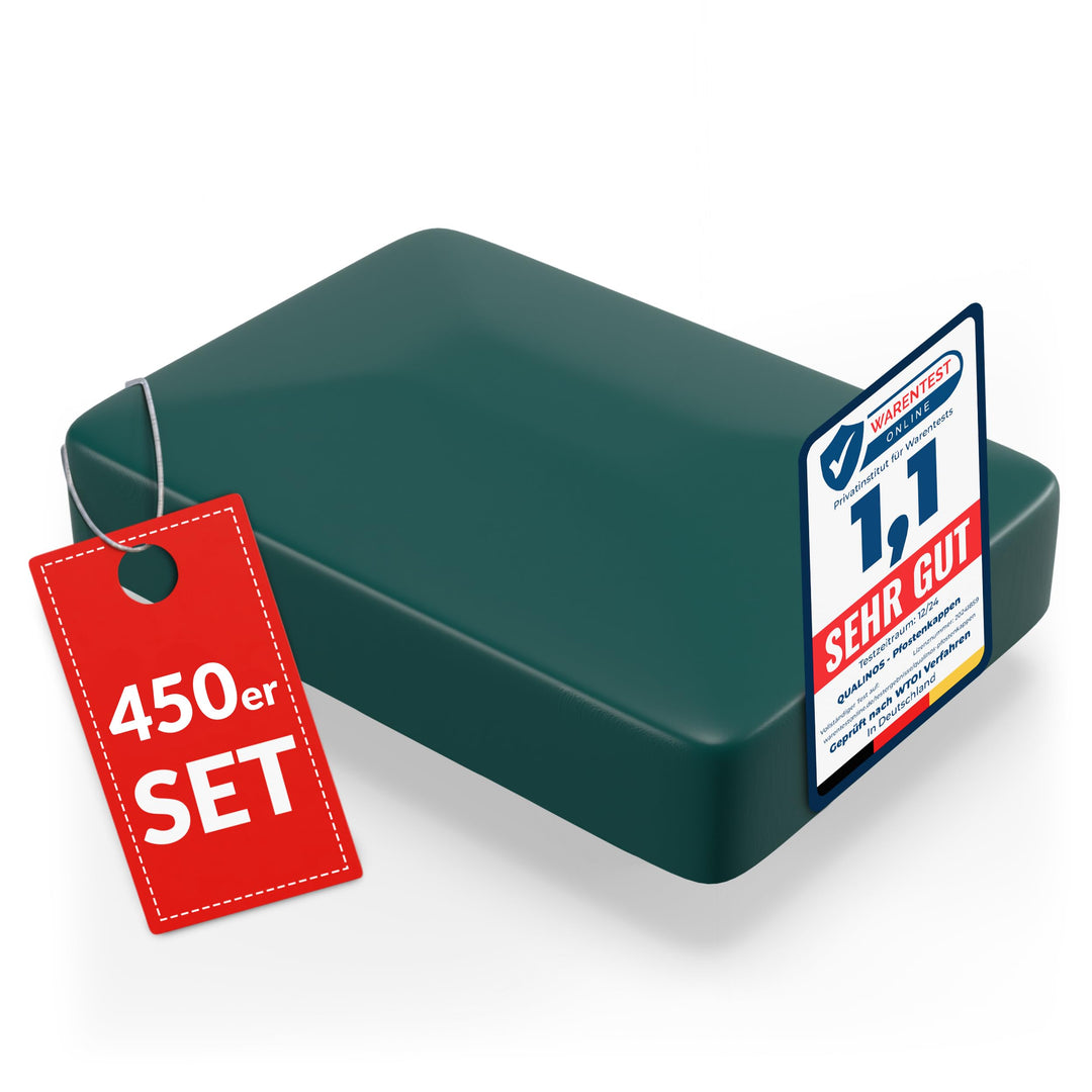 450x Zaunkappen Kunststoff 40x60mm mit Walmdach | Pfostenkappen für Doppelstabmattenzaun | Abdeckkap