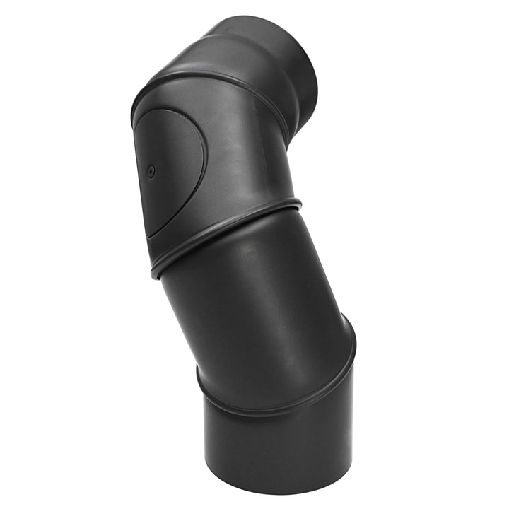 raik Rauchrohrbogen/Ofenrohrbogen Multibogen mit Tür 4-teilig 0-90° drehbar 130 mm Durchmesser 2 mm