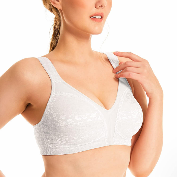 Deyllo Damen Vollschalen Minimizer BH Nicht Bügel Grosse Grössen BH Klassischer Weiss05-1 110G, Weis