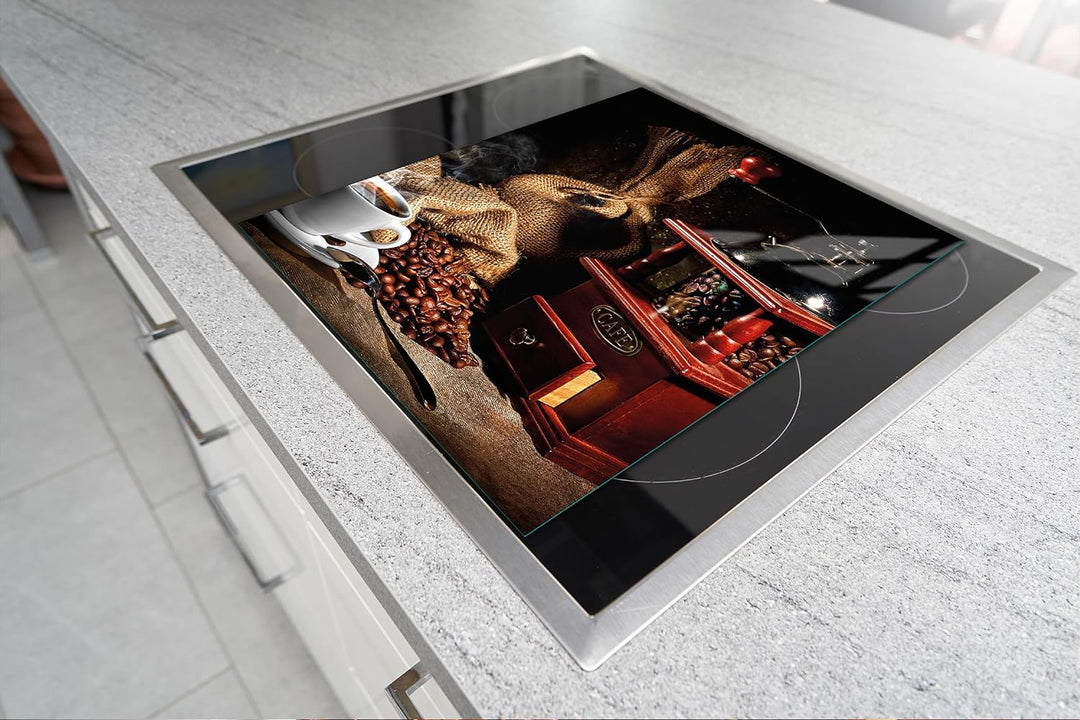 TMK ArtDeko Herdabdeckplatte 45x52 Einteilig Glas Induktion Herdschutz Spritzschutz Glasplatte Deko