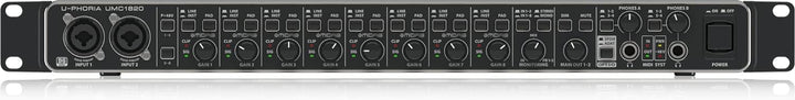 Behringer UMC1820 Audiophiles 18x20, 24-Bit/96 kHz USB Audio/MIDI Interface mit Midas Mikrofonvorver