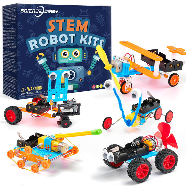 STEM Spielzeug Roboter Bausatz für Kinder - Technik-Experimente mit Motor & Werkzeug, Lernspielzeug