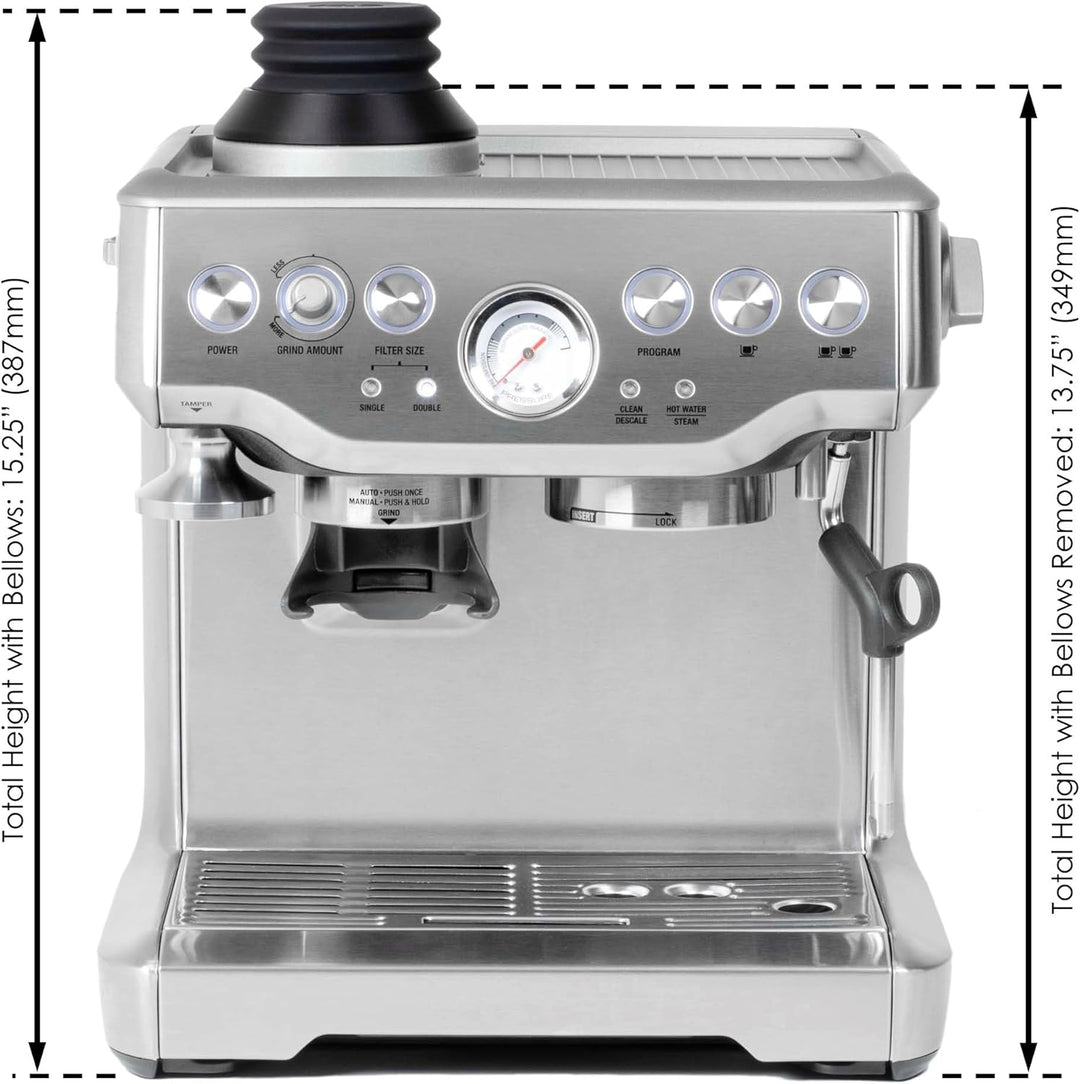 ARO Espresso™ Einzeldosis-Trichter mit Silikonbalg und Anti-Popcorn-Gewicht, kompatibel mit Breville