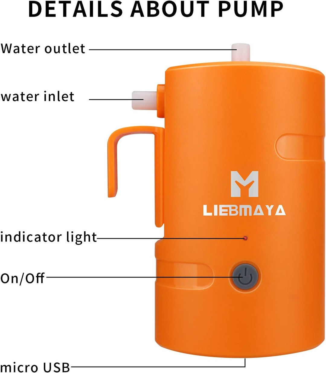 LIEBMAYA 12V Tragbare Aussendusche, Outdoor Dusche, Campingdusche eingebauter 4400mAh Batterien Ange