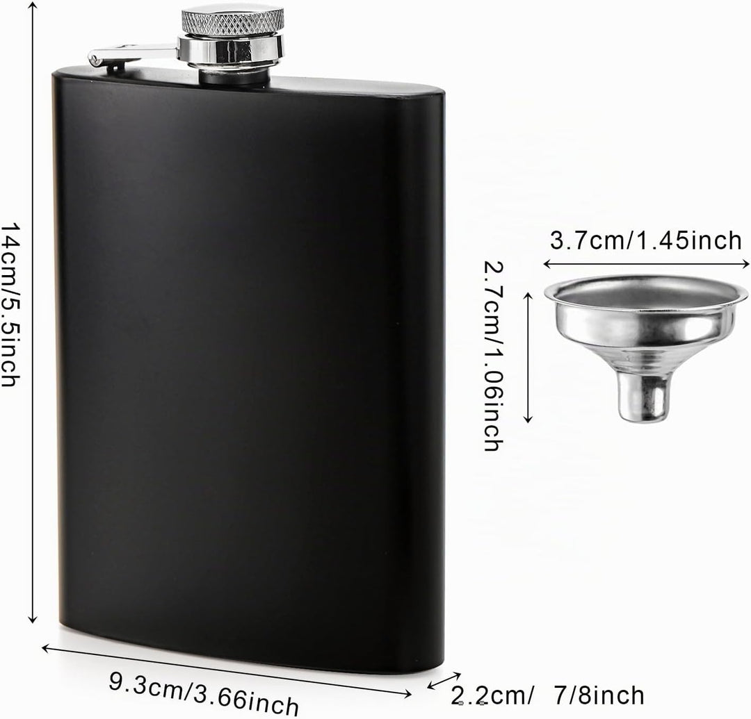 Lawei 4er Pack Flachmann mit 4 Trichter Taschenflasche Edelstahl Schnapsflasche Trinkflasche Auslauf