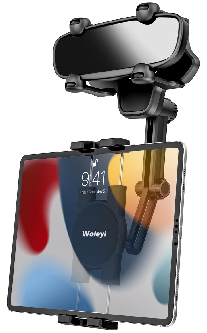 woleyi Auto/LKW Rückspiegel Tablet Halterung [Multifunktionale Drehbare] KFZ Handy Tablet Spiegel Au