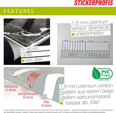 StickerProfis Küchenrückwand selbstklebend Glasoptik - MOOSGRUND - 1.8mm, Versteift, alle Untergründ