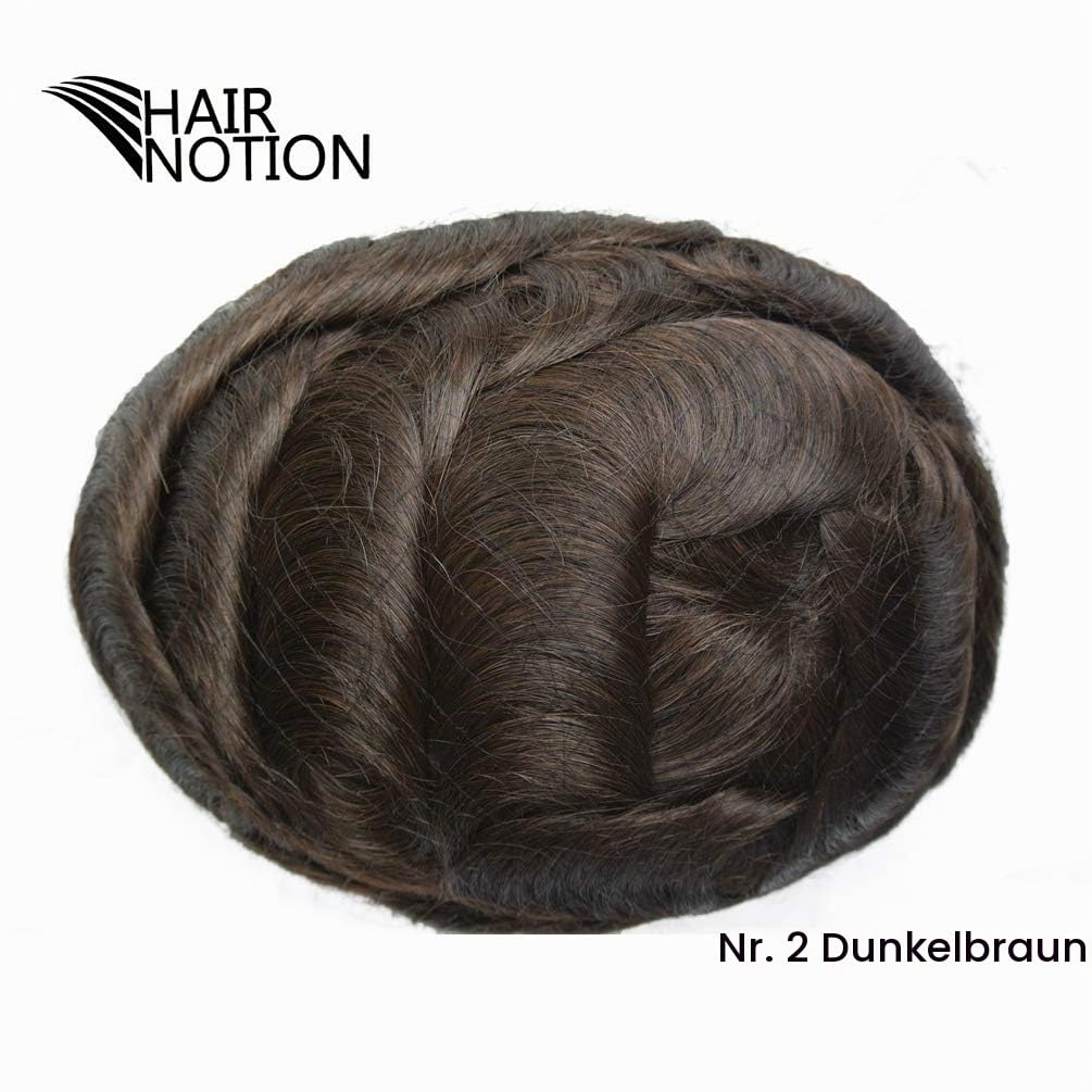 Hairnotion Haarteil Toupet Echthaar Französische Spitze Haut Basisgrösse 8 “X 10” Toupet für Männer