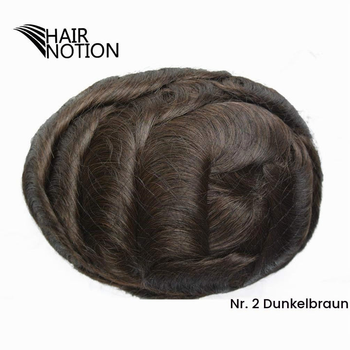 Hairnotion Haarteil Toupet Echthaar Französische Spitze Haut Basisgrösse 8 “X 10” Toupet für Männer