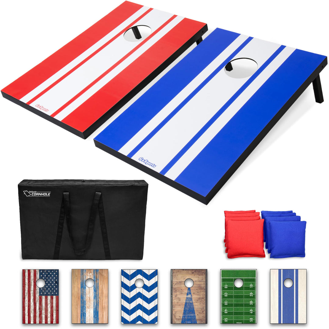 GoSports Classic Cornhole Set - Enthält 8 Sitzsäcke, Reisetasche und Spielregeln (Stilwahl) 90 x 60
