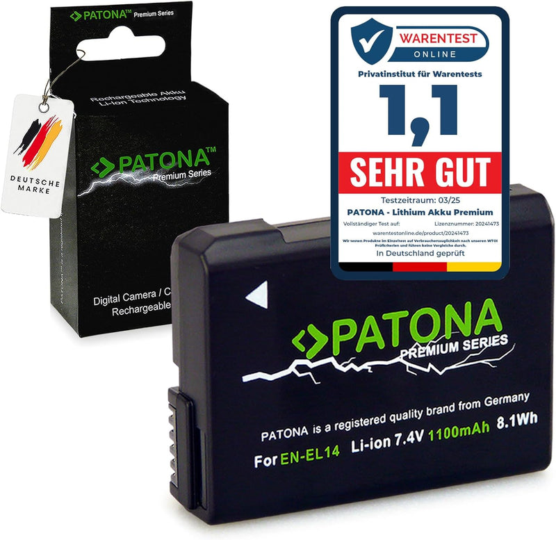 Patona Premium Battery Nikon EN-EL14 1 x Premium-Batterie, 1 x Premium-Batterie