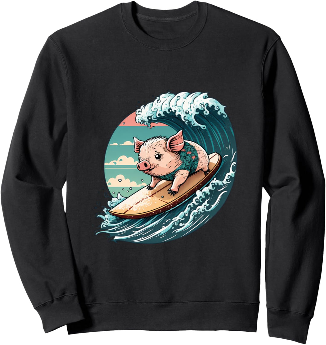 Schwein Kanagawa Japanische Kunst Sweatshirt