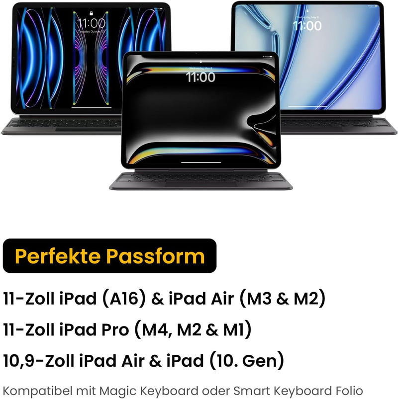 tomtoc Slim Tablet Tasche Hülle für 11 Zoll iPad Pro M4 OLED 2024, 11 Zoll iPad Air M2 2024, 11 Zoll