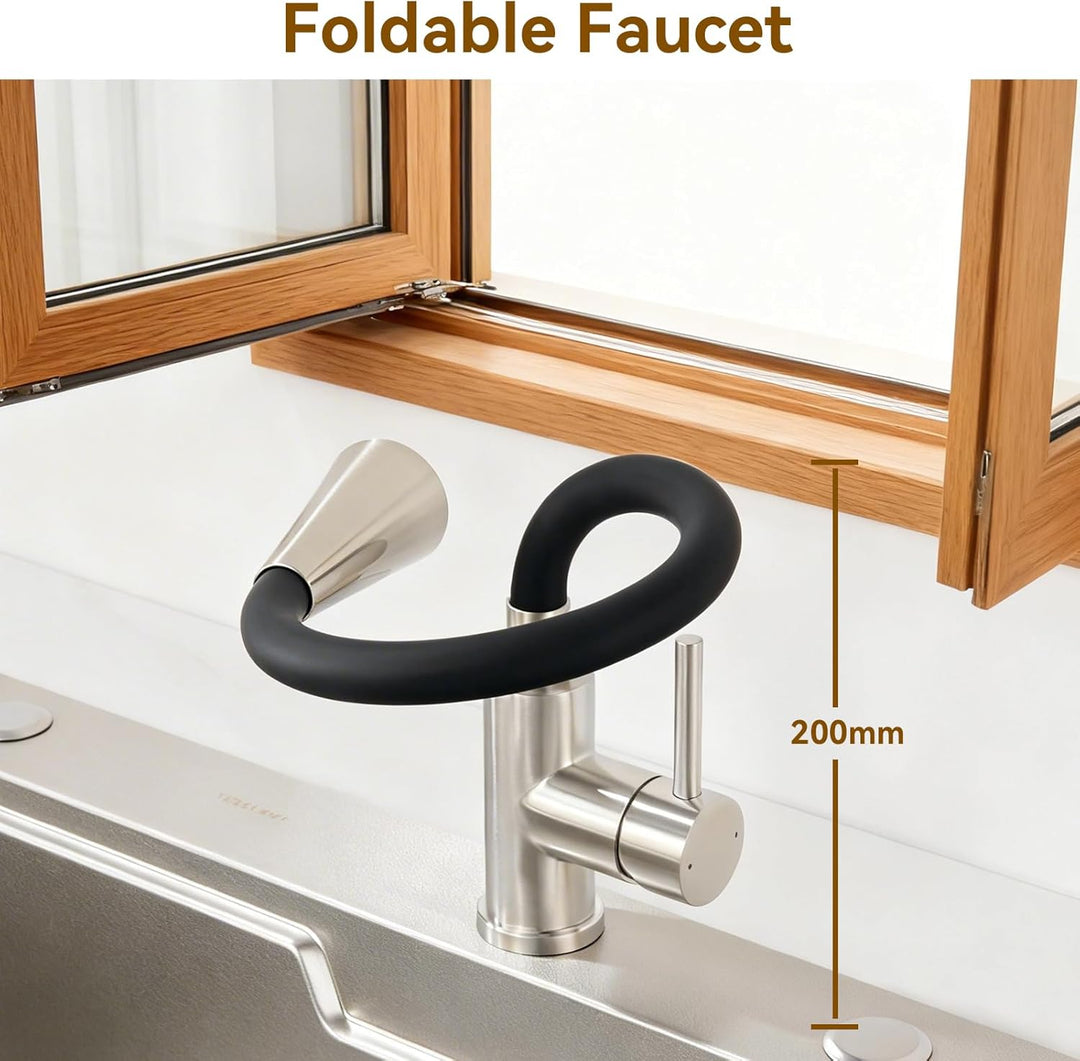 Wasserhahn Küche Flexibler, Küchenarmatur mit Flexibler Auslauf 4 Modus, Hochdruck Mischbatterie Spü