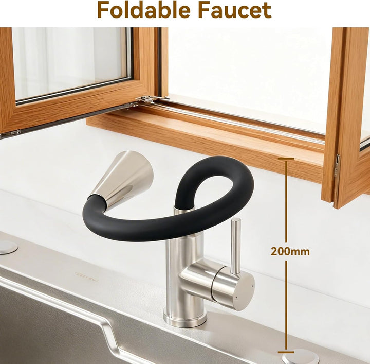 Wasserhahn Küche Flexibler, Küchenarmatur mit Flexibler Auslauf 4 Modus, Hochdruck Mischbatterie Spü