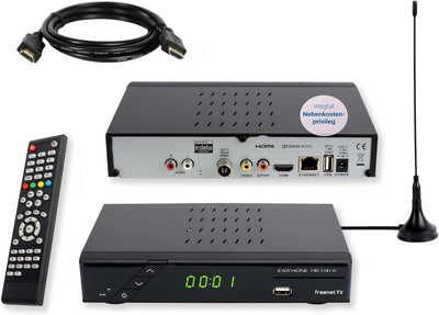 Set-ONE EasyOne 740 HD DVB-T2 Receiver, Freenet TV (Private Sender in HD), Full-HD 1080p, HDMI, USB