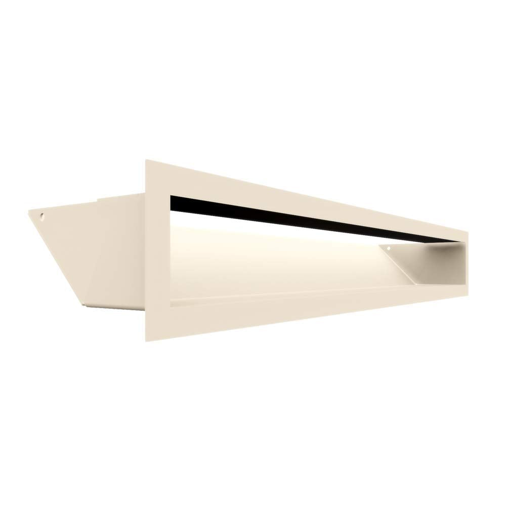 KRATKI Lüftungsgitter LUFT | Warmluftgitter 9 x 60 cm | Creme | Abluftgitter für Kamin Belüftung | L