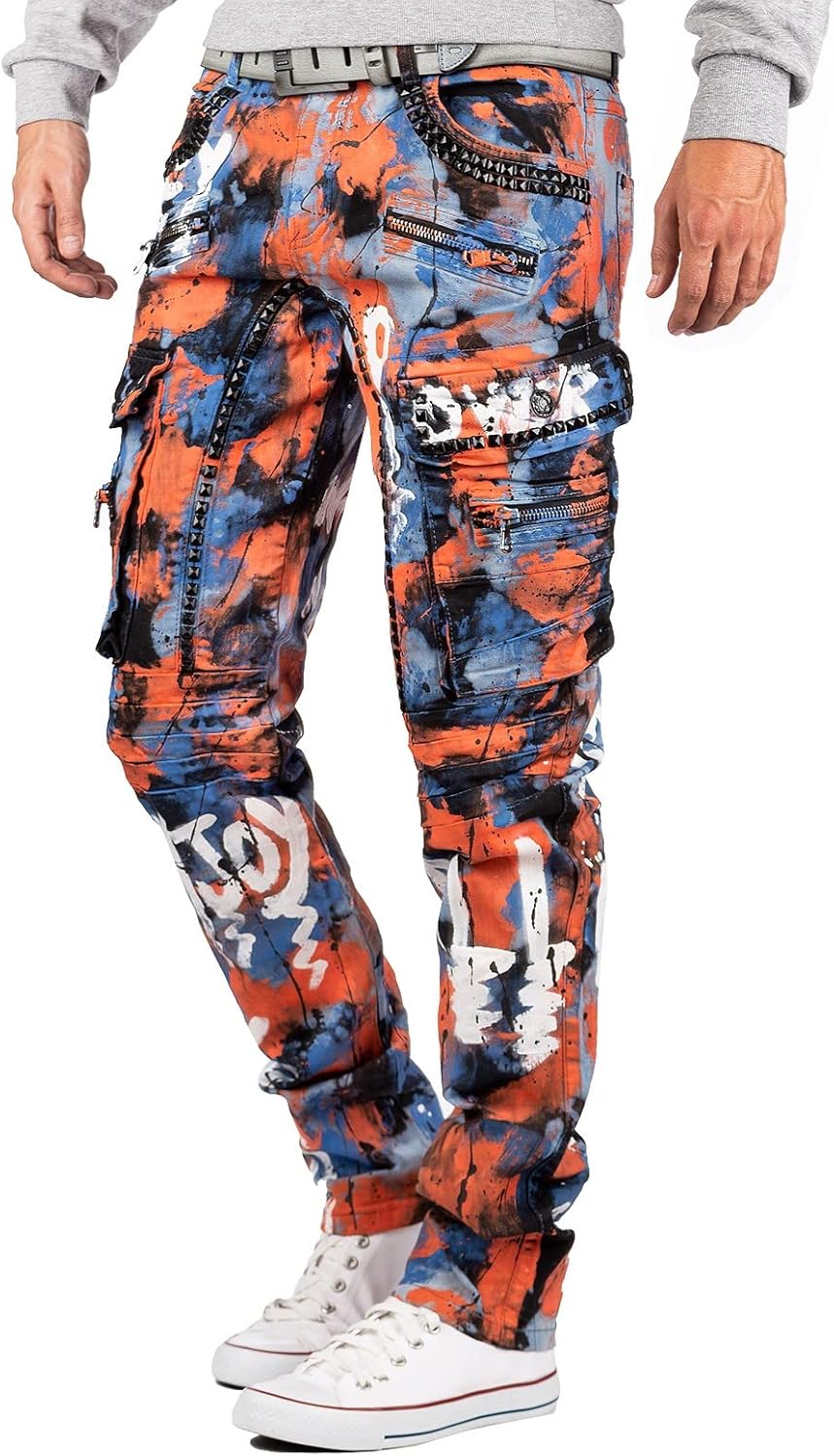 Cipo & Baxx Herren Jeans Hosen Besonders Extravagant 30W / 34L Blau - 83, 30W / 34L Blau - 83