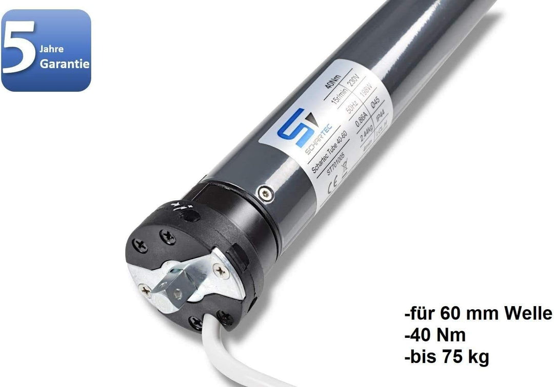 SCHARTEC Profi- Rolladenmotor für 60 mm Welle Rohrmotor - Rolladenantrieb Rollladenmotor (SCHARTEC T