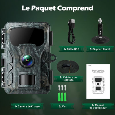 VOOPEAK Wildkamera 4K 30 fps 48 MP, Jagdkamera, Nachtkamera, bewegungsaktiviert, Jagdkamera, Infraro