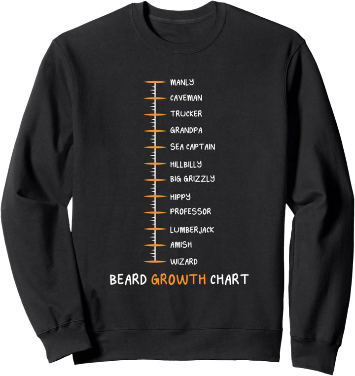 Wachstum Diagramm Bärtiger Mann Sweatshirt