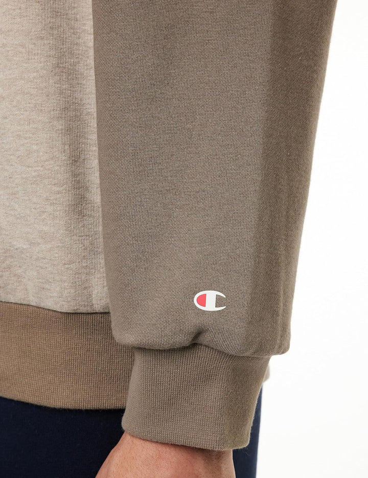 Champion Herren Legacy Athletics-Poly-Fleece Hooded Sweatshirt S Marrone Funghi Melange/Cioccolato,