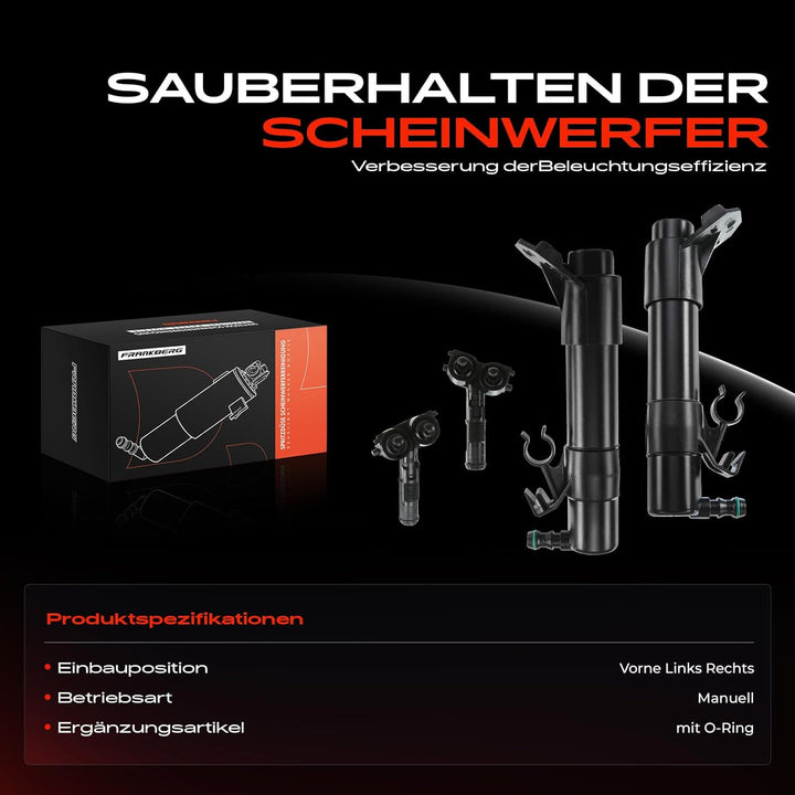 2x Teleskopdüse Hubzylinder Scheinwerfer Links Rechts für E-O-S 1F7 1F8 Golf V 1K1 Golf V Variant 1K