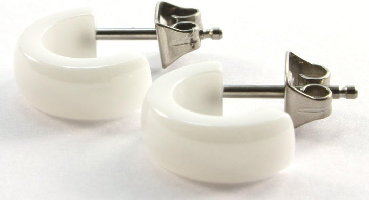 Boccia Damen-Creolen Titan Keramik weiss 0584-01