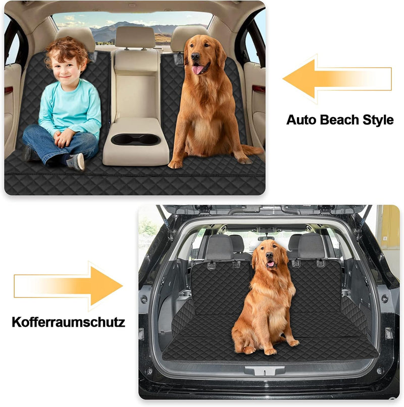 Hundedecke Auto Rückbank, Haltbare Autoschondecke Hund Rücksitz(134x118cm) mit 1 Elastischen Hundesi