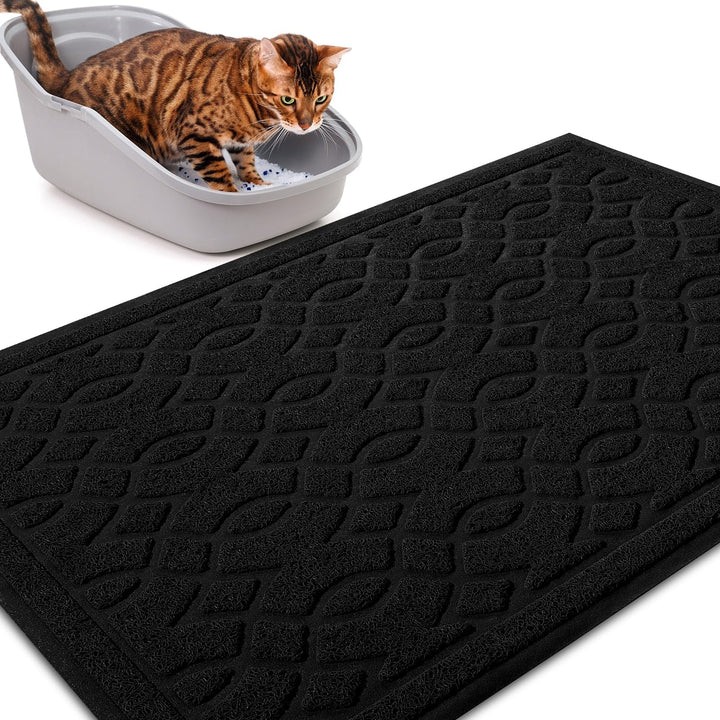 Yimobra Katzenstreu Matte, 90 x 60 cm, Wasserdichte Katzenklomatte Rutschfest Katzenklo Unterleger M