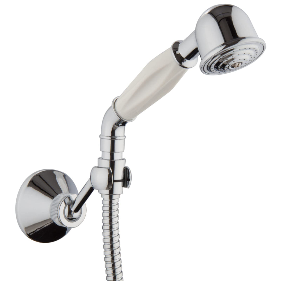 PaulGurkes Brausegarnitur Retro Nostalgie Handbrausen Set Duschkopf Brauseschlauch Halter Handbrause