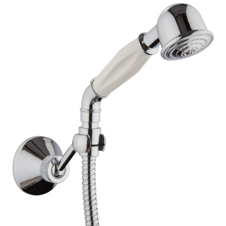 PaulGurkes Brausegarnitur Retro Nostalgie Handbrausen Set Duschkopf Brauseschlauch Halter Handbrause