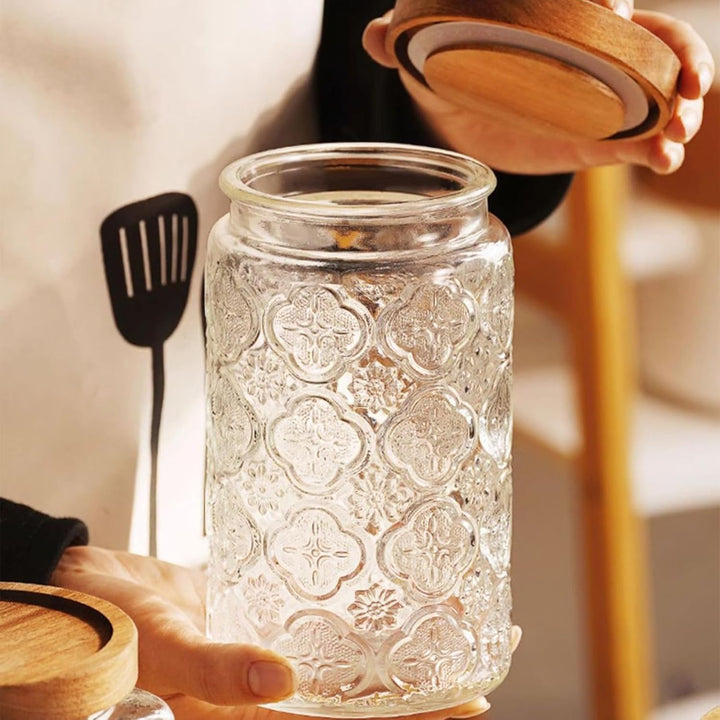 1000ML Vorratsdosen Glas mit Deckel 2er Set, Luftdichte Aufbewahrungsgläser Küche Gewürzgläser, Gros