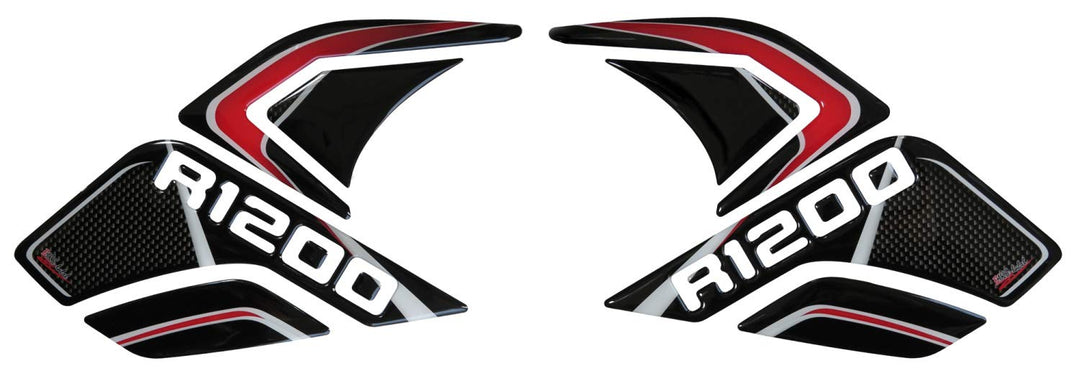 BIKE-label Seitentank Pad Carbon Stripes Red kompatibel für BMW R 1200 GS 800283