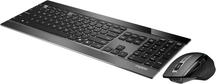 Rapoo 9900M kabelloses Tastatur-Maus Set Wireless Deskset 3200 DPI Sensor wiederaufladbarer Akku fla