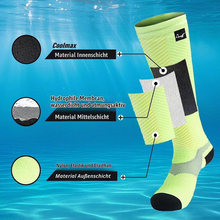 OTTERSHELL Wasserdichte Socken Unisex – Kniehohe Merinowolle-Socken für Outdoor, Laufen, Radfahren &amp;